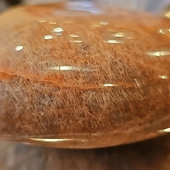 Peach Moonstone Heart- Huge 4.5" x 4.2" and 1.7 pounds